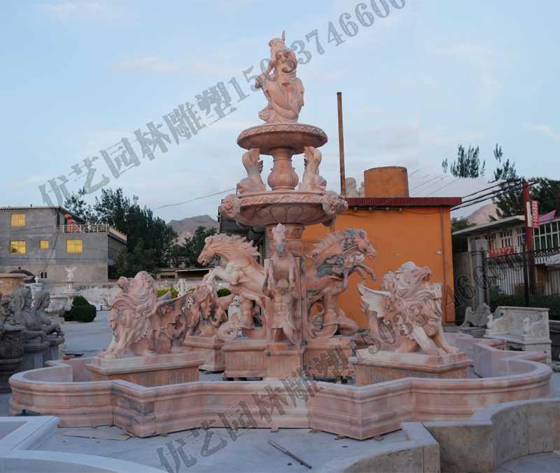 大理石景觀噴泉，歐式大型噴泉，石雕噴泉廠家