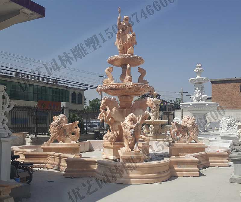 大理石景觀噴泉，歐式大型噴泉，石雕噴泉廠家