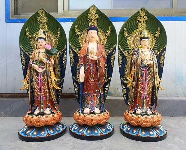 佛教西方三圣、東方三圣、華嚴三圣銅雕塑